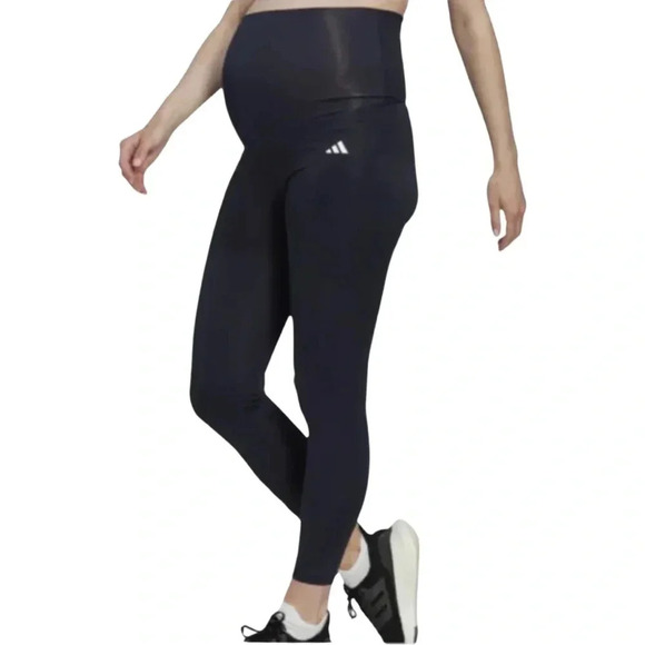 Adidas Aeroready Activewear Maternity Black Leggings Extra Small New With Tags - Picture 1 of 9